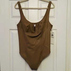 Good American Better Than Leather U Corset Bodysuit